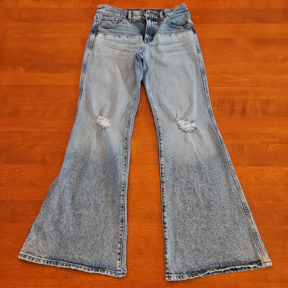 Express Light Blue Wide Leg Jeans